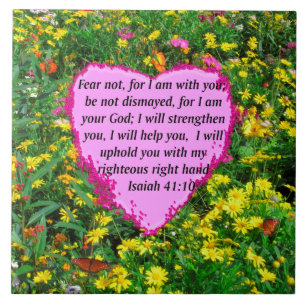 ISAIAH 41:10 WILDFLOWER PHOTO DESIGN TILE