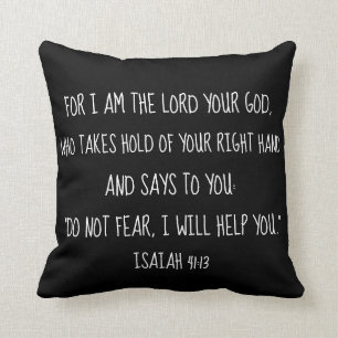 Isaiah 41:13 Bible Verse Print Reversible Throw Pillow