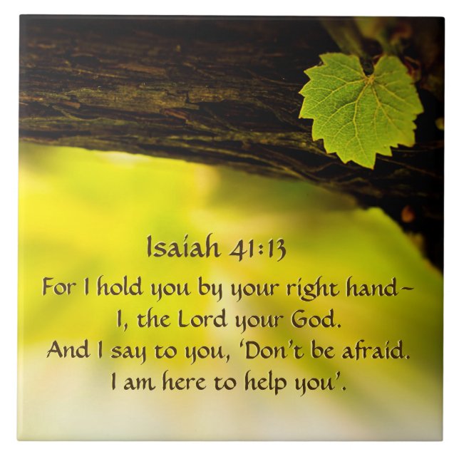 Isaiah 41:13  I hold you by your right hand— Bible Tile (Front)