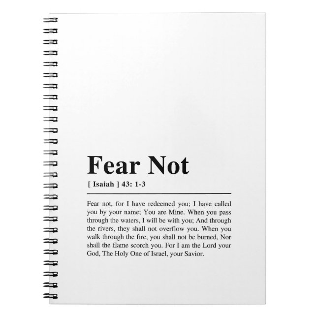 Isaiah 43:1-3 Fear Not Notebook (Front)