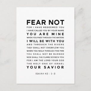 Isaiah 43:1-3 Fear Not Postcard