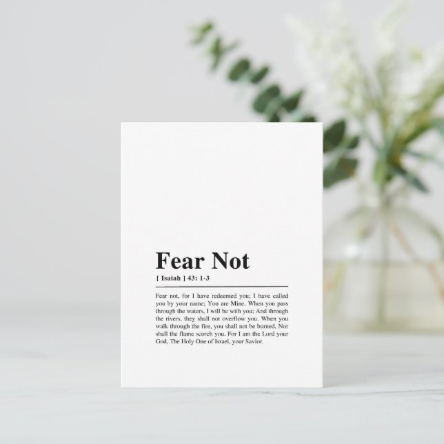 Isaiah 43:1-3 Fear Not Postcard (Standing Front)