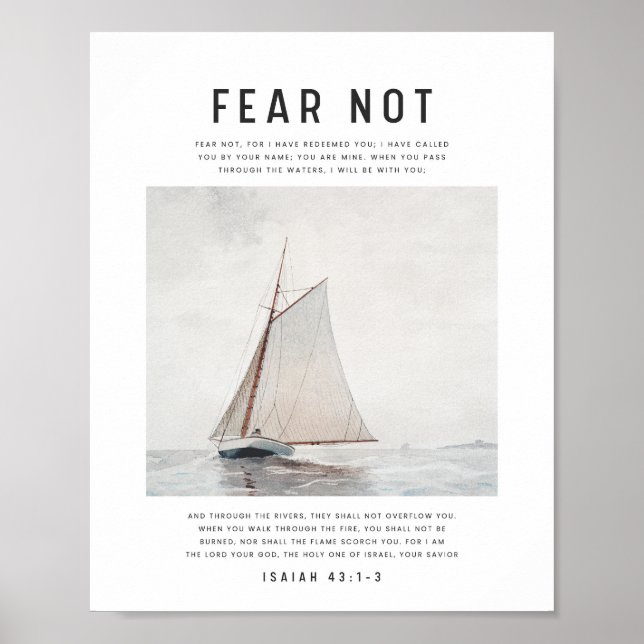 Isaiah 43:1-3 Fear Not Poster (Front)