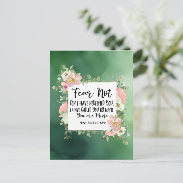 Isaiah 43:1 Fear Not For I Have Redeemed You Bible Postcard (Standing Front)