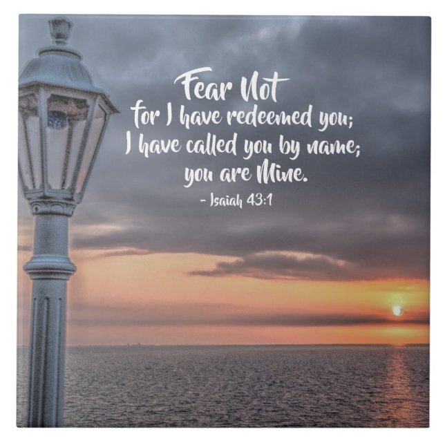 Isaiah 43"1 I have called you by name you are mine Tile (Front)