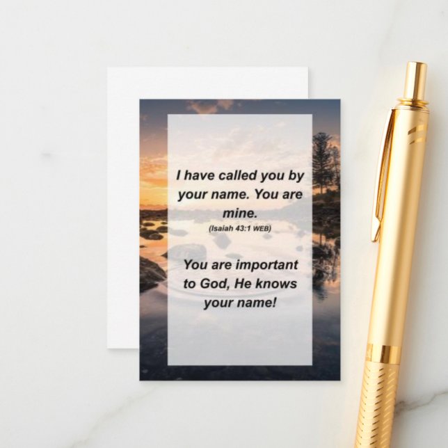 Isaiah 43:1 I have called you by your name. You ar Enclosure Card (Front/Back In Situ)