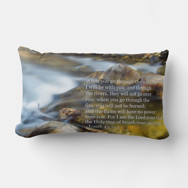 Isaiah 43:2- 3 lumbar pillow (Front)