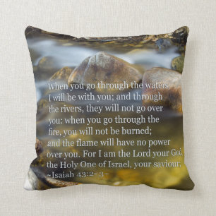 Isaiah 43:2- 3 throw pillow