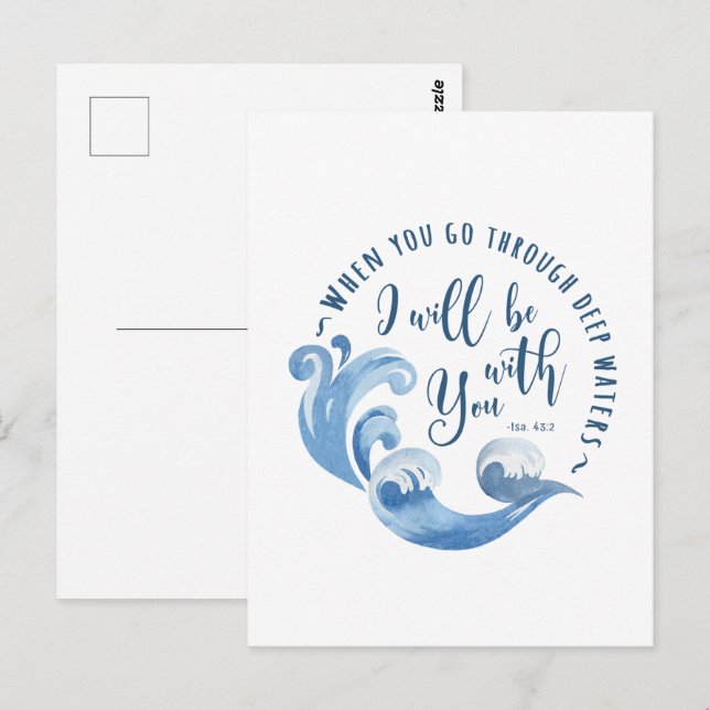 Isaiah 43:2 Ocean Waves Postcard (Front/Back)