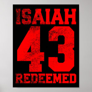 Isaiah 43 Redeemed Christian Inspirational Poster