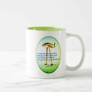 Isaiah 52:7- How beautiful on the mountains Two-Tone Coffee Mug