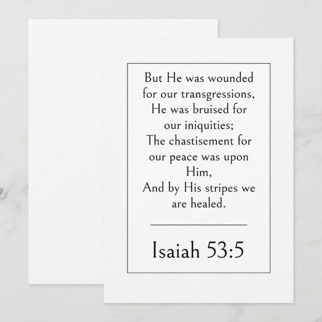 Isaiah 53:5 Bible Verse, Healing Scripture Modern  Invitation (Front/Back)