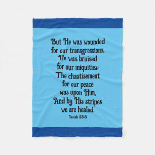 Isaiah 53:5 Healing Scripture Fleece Blanket