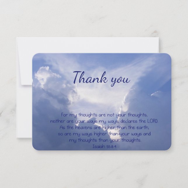 Isaiah 55 Bible Scripture Thanks Chrisian Custom T Thank You Card (Front)