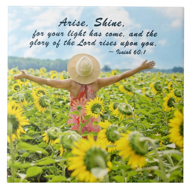 Isaiah 60:1 Arise Shine for Your light has come Tile (Front)