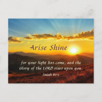Isaiah 60:1 Arise Shine Your light has come Bible