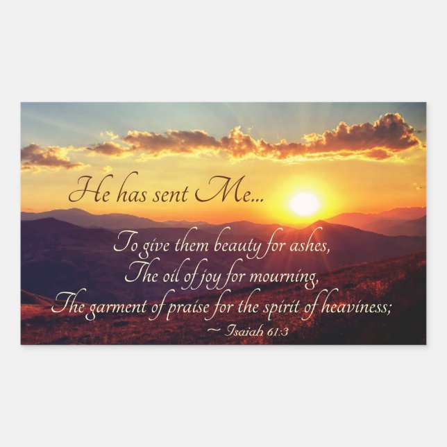 Isaiah 61:3 Oil of Joy for Mourning, Bible Verse Sticker (Front)