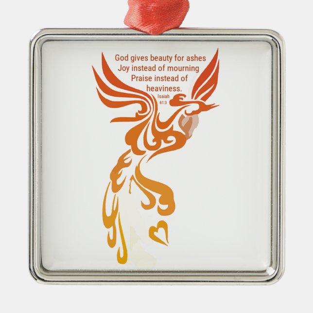 Isaiah 61 Phoenix Premium Square Ornament (Front)