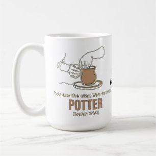 Isaiah 64:8 Potter and Clay Minimalist Line Art  Coffee Mug
