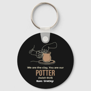 Isaiah 64:8 Potter and Clay Minimalist Line Art Keychain