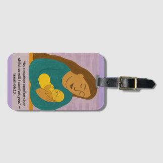 Isaiah 66:13 Comforting Mother and Baby Postcard Luggage Tag