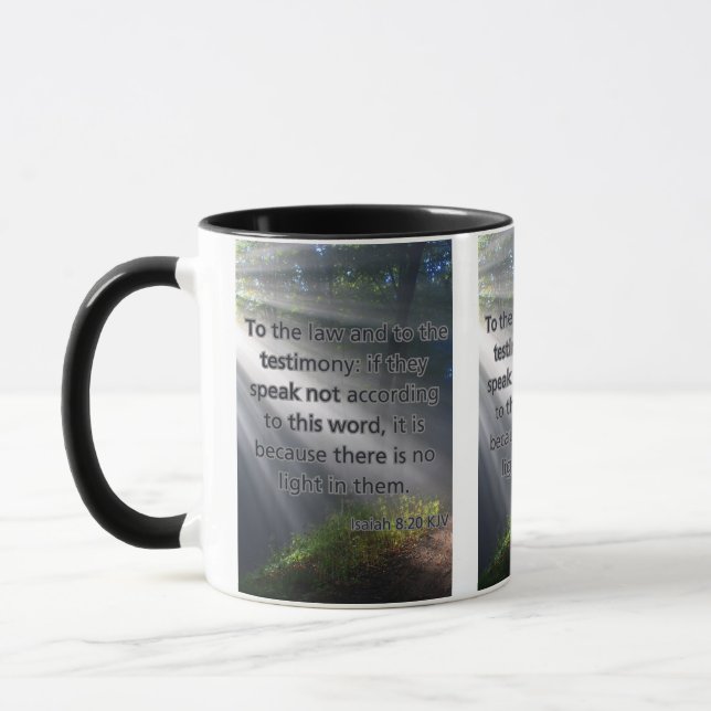 Isaiah 8:20 KJV Bible Scripture Pic Two-Tone Mug (Left)