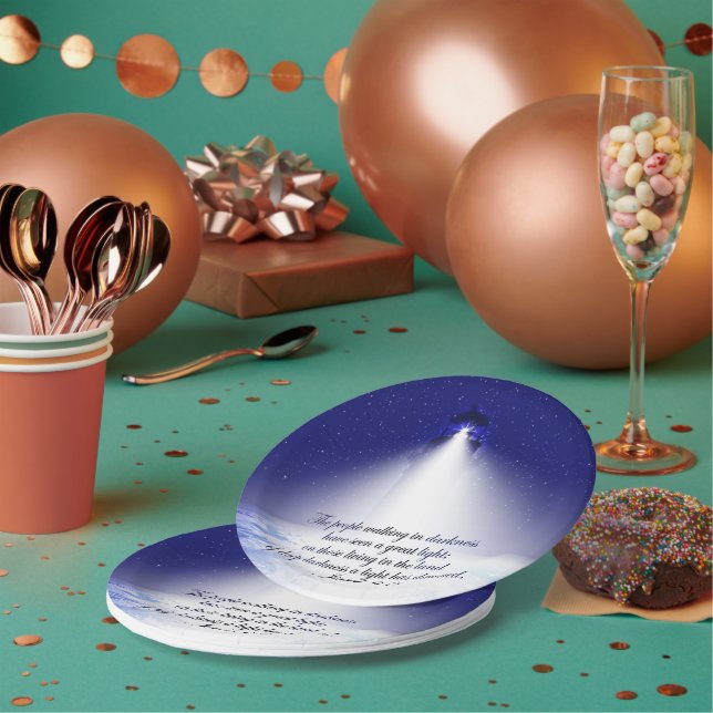 Isaiah 9:2 Christmas Photo Paper Plate (Multi)