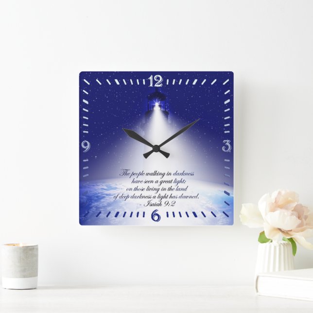 Isaiah 9:2 Christmas Square Wall Clock (Home)