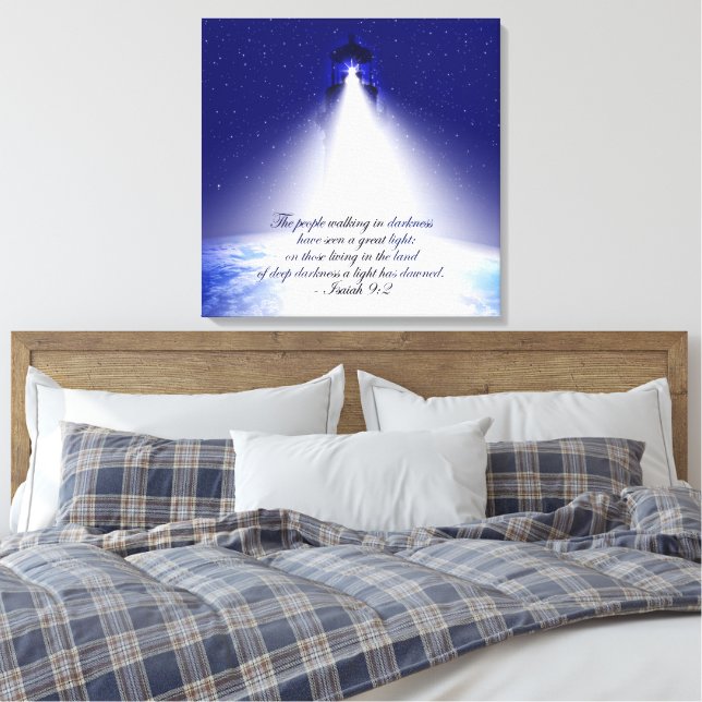 Isaiah 9:2 Christmas Stretch Canvas Print (Insitu(Bedroom))