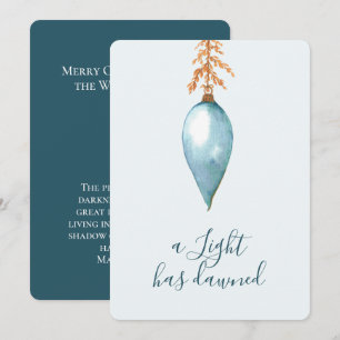Isaiah 9:2 Elegant Modern Watercolor Christmas Holiday Card