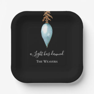 Isaiah 9:2 Elegant Modern Watercolor Christmas Paper Plate