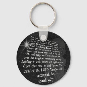 Isaiah 9:6-7 Unto Us a Child is Born - Jesus Keychain
