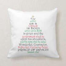 Isaiah 9:6 Christmas Scripture Pillow