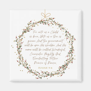 Isaiah 9:6 For Unto Us A Child Christmas Christian Magnet