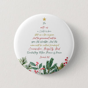 Isaiah 9:6 For Unto Us A Child is Born Christmas 2 Inch Round Button