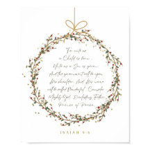 Isaiah 9:6 For Unto Us A Child is Born Christmas