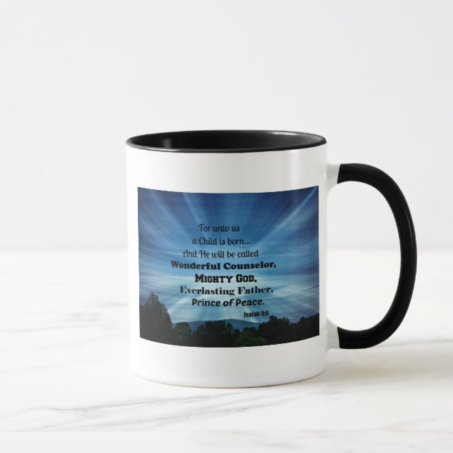Isaiah 9:6 For unto us a Child is born. Mug (Right)