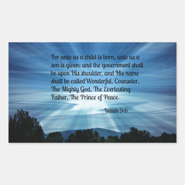 Isaiah 9:6 For unto us a child is born... Sticker (Front)