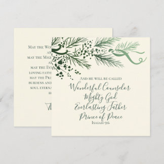 Isaiah 9:6 Prince of Peace Pine Custom Christmas Holiday Card