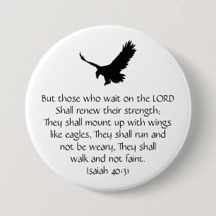Isaiah Bible Scripture Wait Upon the Lord Eagle 3 Inch Round Button