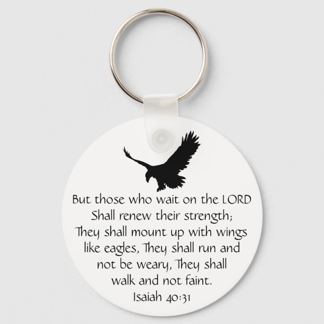 Isaiah Bible Scripture Wait Upon the Lord Eagle Keychain (Front)