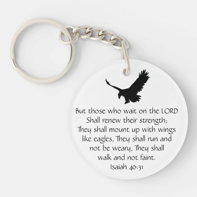  Isaiah Bible Scripture Wait Upon the Lord Eagle Keychain (Front)