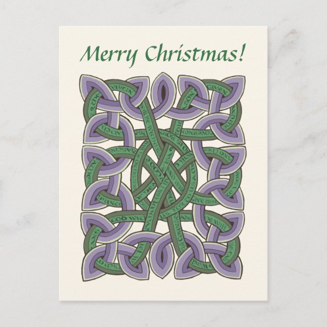 Isaiah Bible Verse In Scottish Celtic Knot Holiday Postcard (Front)