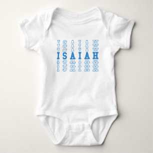 Isaiah Blue Personalized Repeat Name Baby Bodysuit