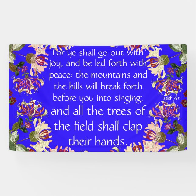 Isaiah Go Forth with Joy Church Christian Banner (Horizontal)