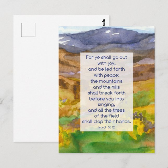 Isaiah Scripture Prayer Card Mountains Landscape  (Front/Back)