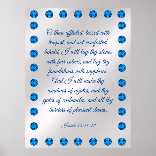 Isaïe 54:11-12 Poster (Devant)