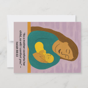 Isaïe 66:13 Carte postale Mère et Bébé réconfortan