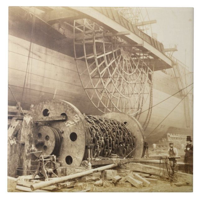 Isambard Kingdom Brunel (1806-59) beside the 'Grea Tile (Front)