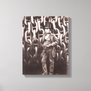 Isambard Kingdom Brunel, standing in front of the Canvas Print